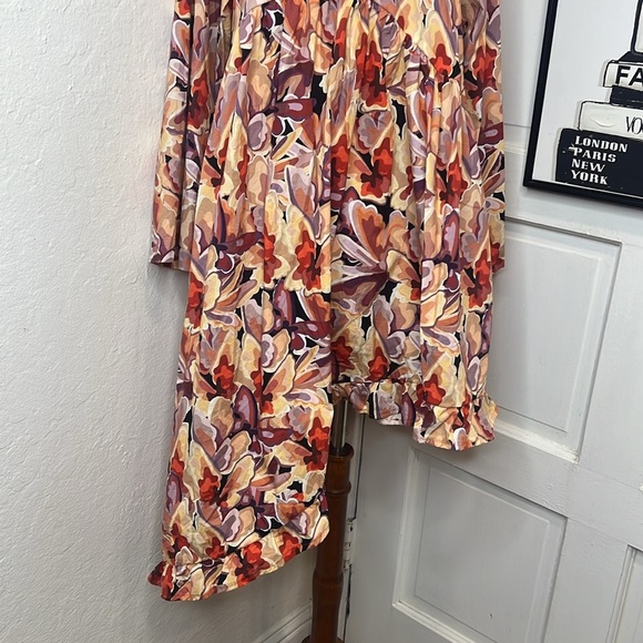 Kika Vargas Multicolored Asymmetric Long Sleeve Dress Size S - Picture 5 of 11